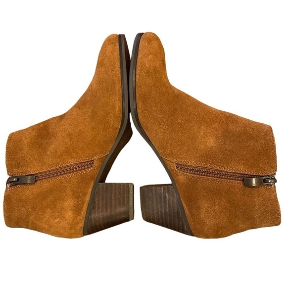 Franco Fortini size 6 Nicolette Brown suede leather side zip Boho Ankle Booties - Picture 7 of 10